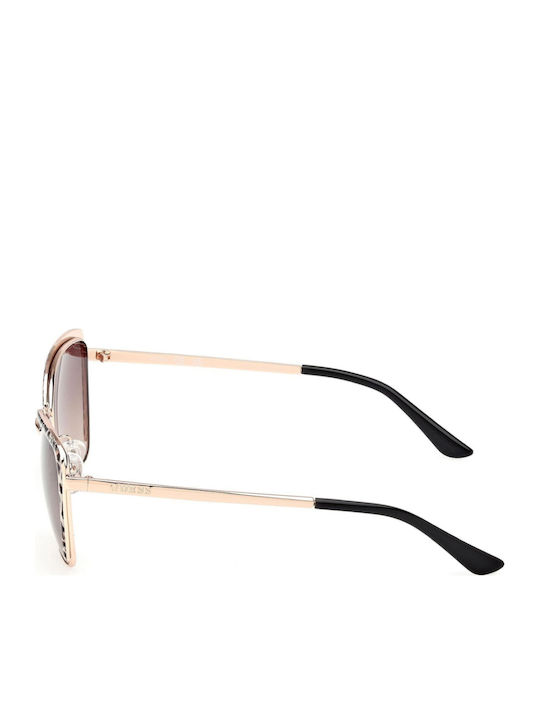 Guess Women's Sunglasses with Gold Metallic Frame and Brown Gradient Lenses GU00218 28F
