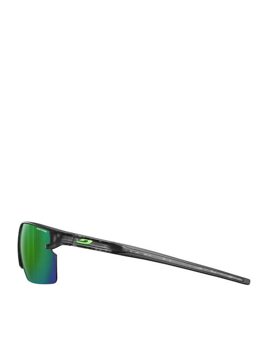 Julbo Unisex Sunglasses with Black Plastic Frame and Green Mirror Lens J5191120
