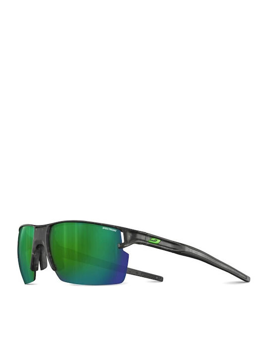 Julbo Unisex Sunglasses with Black Plastic Frame and Green Mirror Lens J5191120