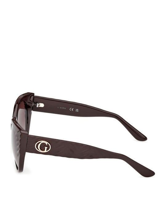 Guess Feminini Ochelari de soare cu Burgundy Cadru și Maro Degrade Lentilă GU00255 48F