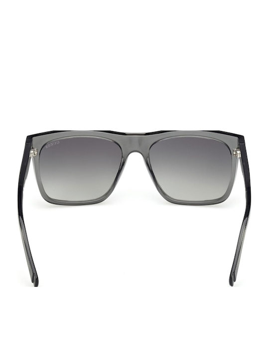 Guess Unisex Sunglasses With Grey Horn-Rimmed Frame And Grey Gradient Lens