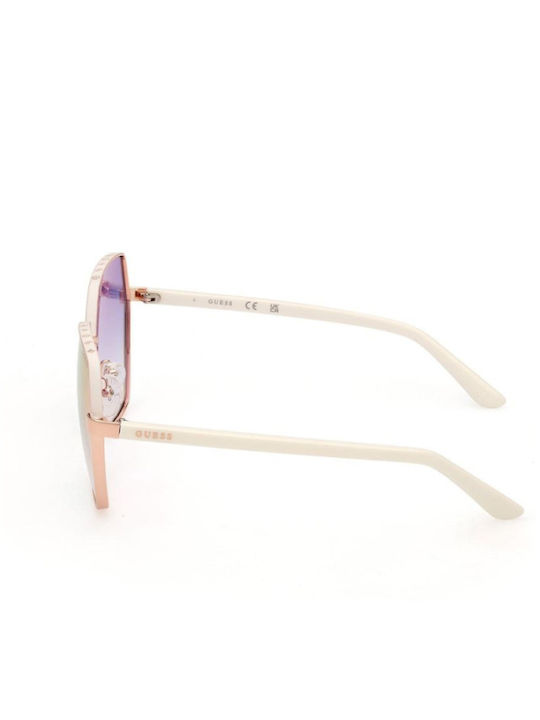 Guess Ochelari De Soare Pentru Femei Cu Ramă Metalică Neagră Și Lentile Violet Degrade