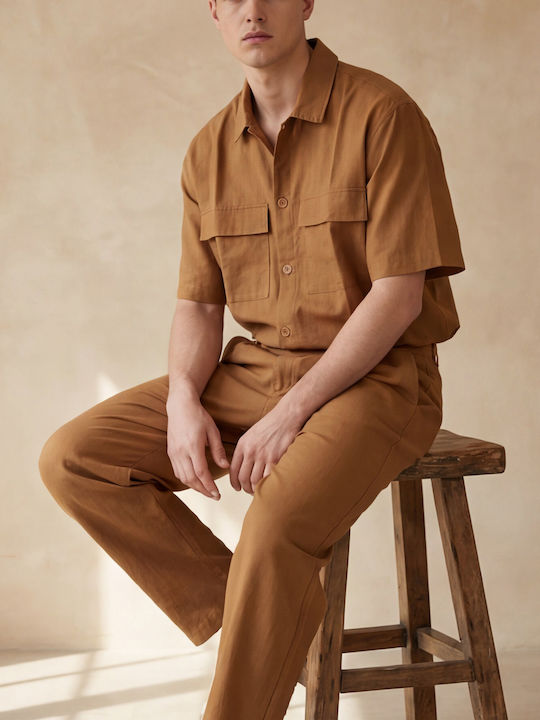 Μακρυμάνικo Overshirt Καφέ