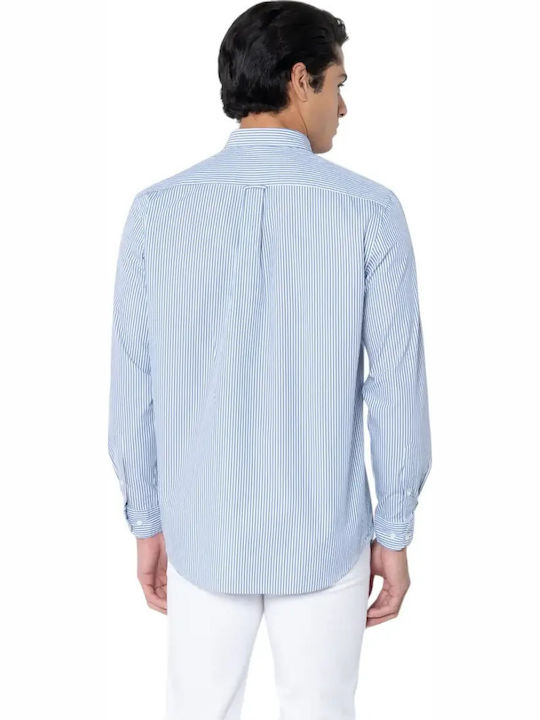 Acorn Long Sleeve Shirt in Regular Fit Striped Blue