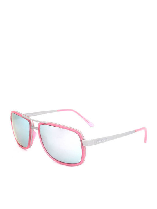 Italia Independent Men's Sunglasses with Pink Metal Frame and Gray Lens 0071.018.000