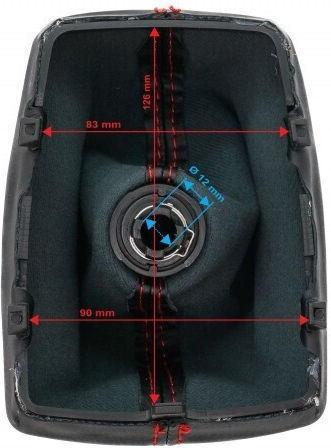 Πόμολο Λεβιέ Ταχυτήτων Σακούλα Audi A3 8p1 8e0863278 6b Μαύρο Κόκκινος Δακτύλιος Δέρμα Σακούλα Κόκκινη Κλωστή 8e0863278