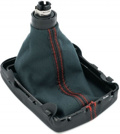 Mânere Schimbător Viteze Auto Saculea Audi A6 C6 4f0863278ag 6b Negru Inel Roșu Piele Saculea Cusătură Roșie 4f0863278ag
