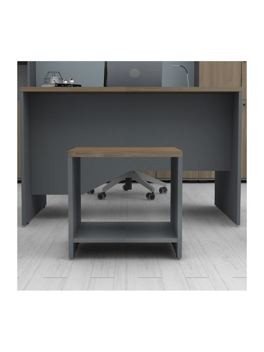 Rectangular Side Coffee Table Venturo Wooden Anthracite - Walnut W60xL60xH45cm