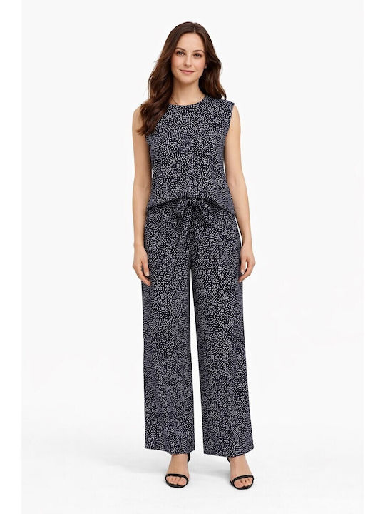 Pantaloni Dama Tesatura Bleumarin Închis