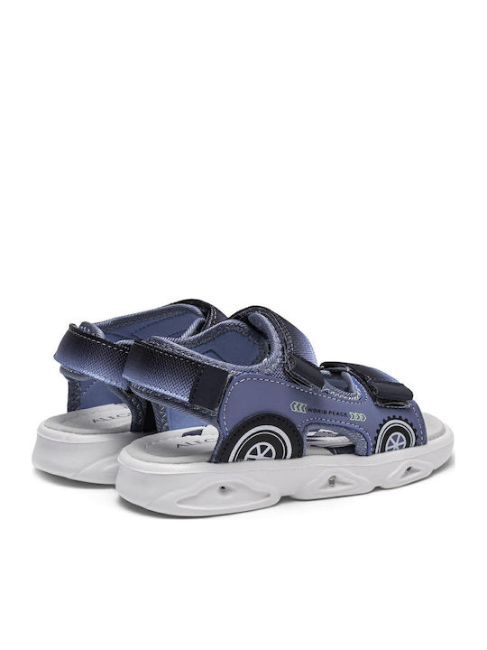 Kids' Anatomic Sandals with Hoop & Loop Closure and Lights Blue
