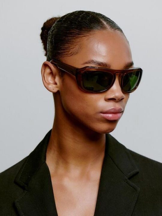 A.Kjaerbede Unisex Γυαλιά Ηλίου με Καφέ Σκελετό KL2504-005