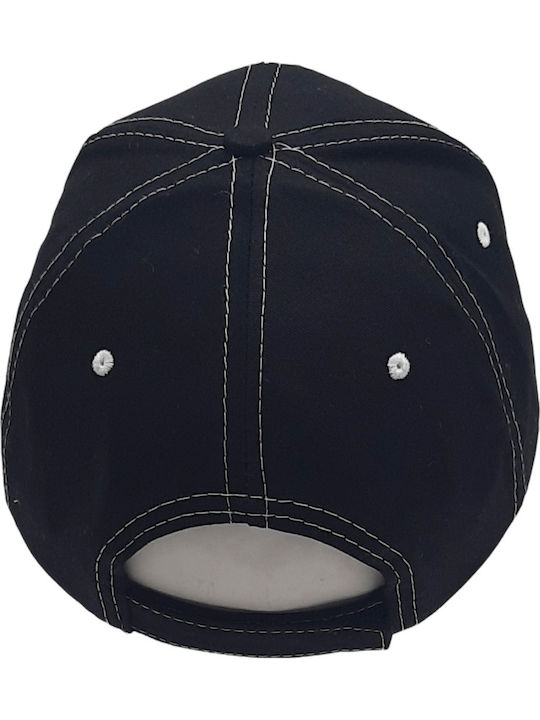 Ανδρικό Καπέλο Τζόκεϊ Βαμβακερό Κέντημα Μαύρο