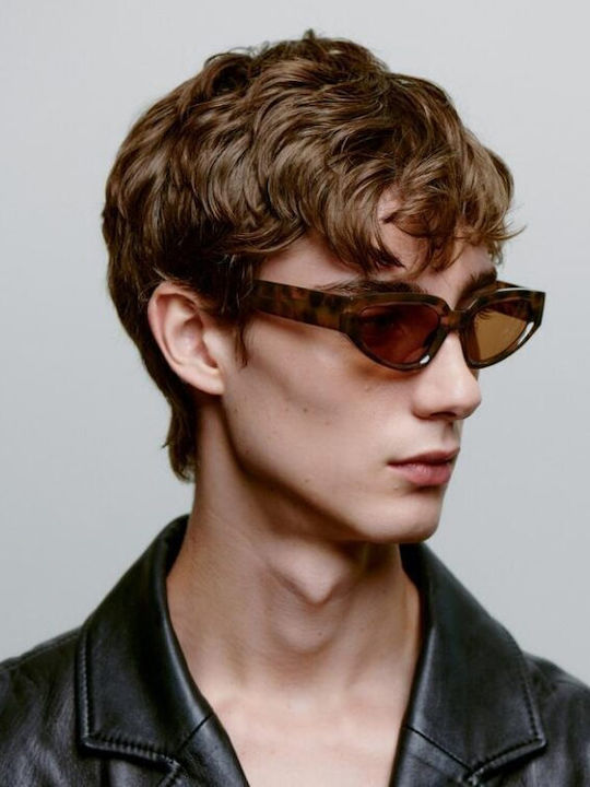 A.Kjaerbede Coquina Unisex Sunglasses with Horn-Rimmed Frame Coquina