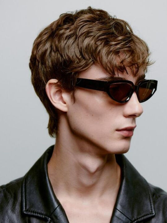 A.Kjaerbede Ella Unisex Sonnenbrillen mit Braunen Schildkrötenrahmen und Schwarzen Gläsern KL2501-003