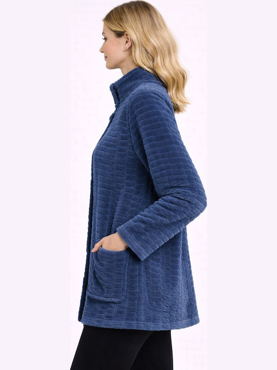 Nina Club Winter Women's Robe Navy Blue