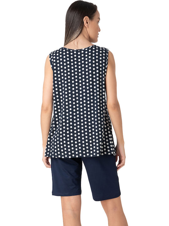 Relax Lingerie Summer Women's Pyjama Set Navy Blue