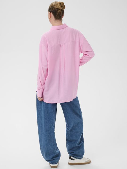 Long Sleeve Women's Shirt Pink Monochrome