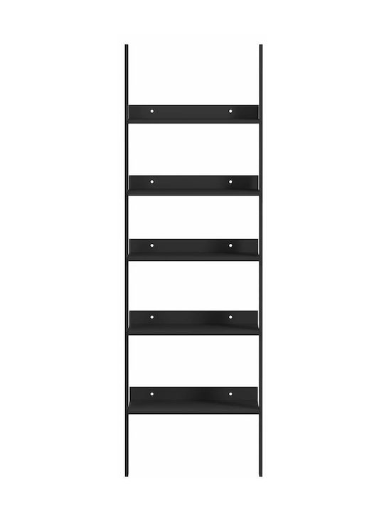 Βιβλιοθήκη Μαύρη 61x32.5x189εκ.