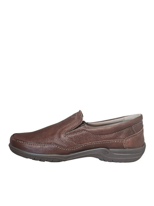 Leather Men's Casual Brown Shoes 19500-NA-KAFE