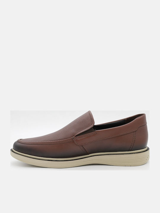 Δερμάτινα Ανδρικά Loafers σε Καφέ Χρώμα
