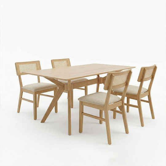 Pakketo Esszimmermöbel-Set Mit 4 Stücken Raffles 150x90cm