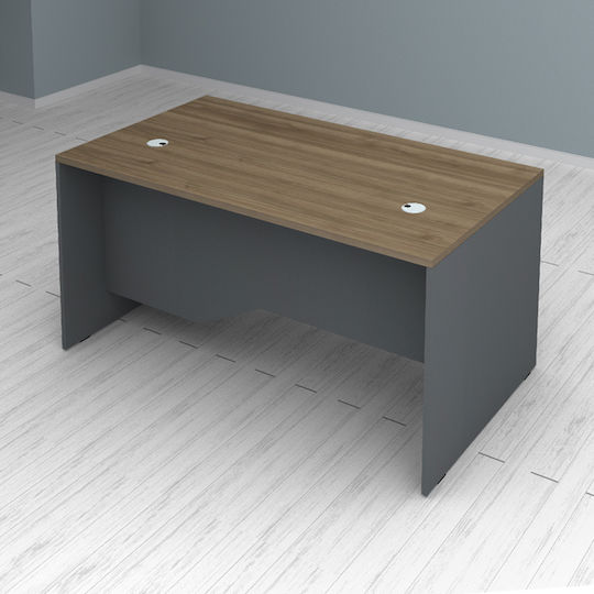 Επαγγελματικό Γραφείο Venturo με Βιβλιοθήκη 120x80x75εκ. Ανθρακί - Καρυδί