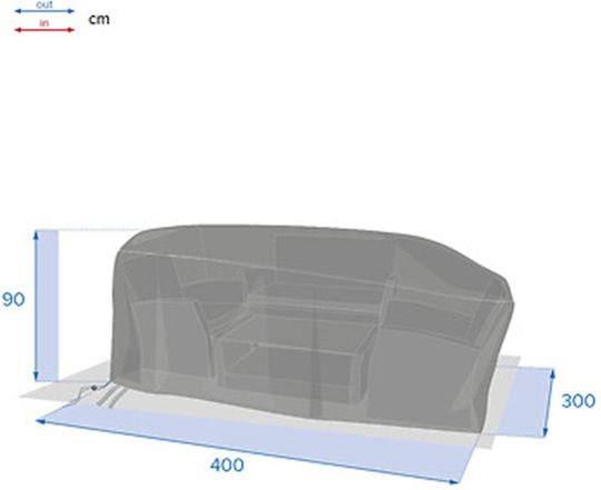 Hesperide Protective Couch Cover 400x300x90cm In Grey Colour