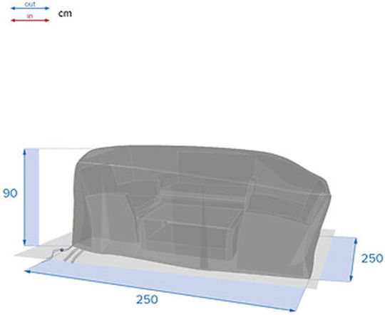 Hesperide Hesperide Gartenmöbelabdeckung für Couch 250x250x90cm in Grau