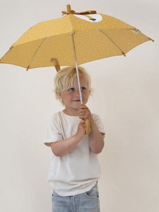 Trixie Kids Curved Handle Umbrella Mr Lion with Diameter 70cm Yellow