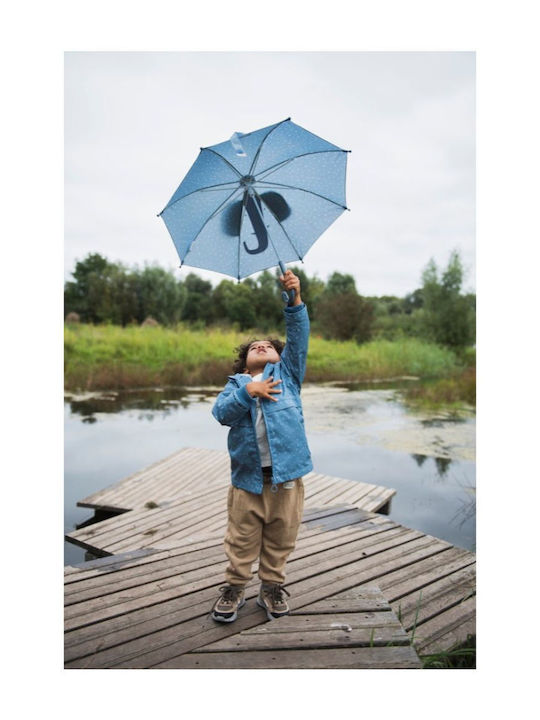 Trixie Kids Curved Handle Umbrella Mrs Elephant with Diameter 70cm Blue