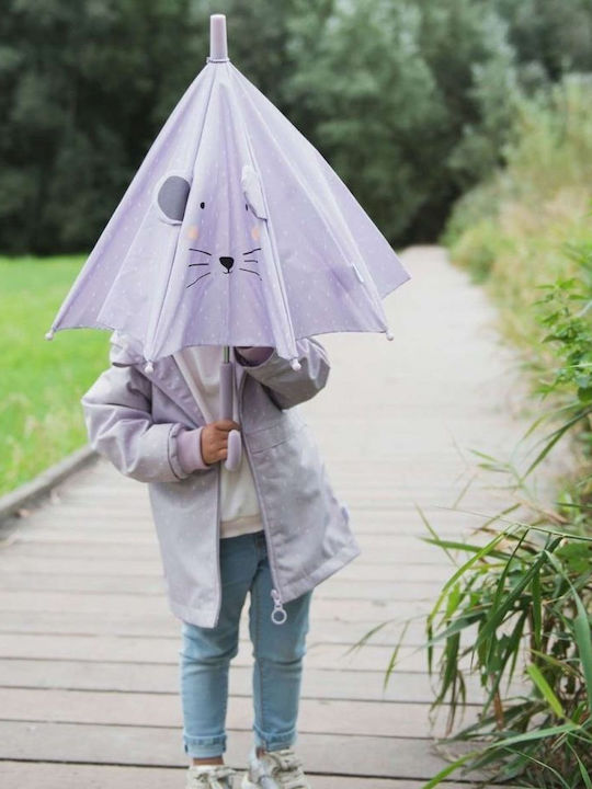 Trixie Kids Curved Handle Umbrella Mrs Mouse Lilac