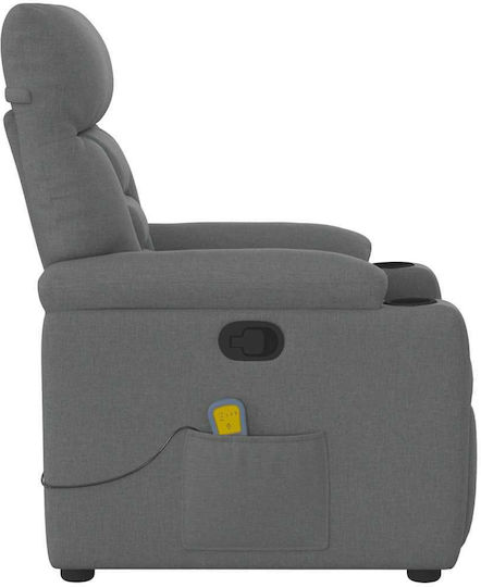 Relax Armchair Massage with Footstool Dark Grey 72x90x99cm