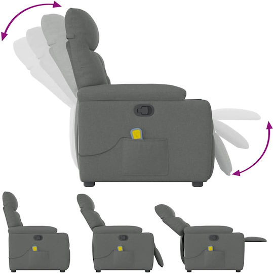Relax Armchair Massage with Footstool Dark Grey 72x90x99cm