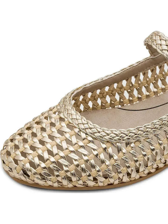 Softline Women's Ballerina Shoes in Gold Colour