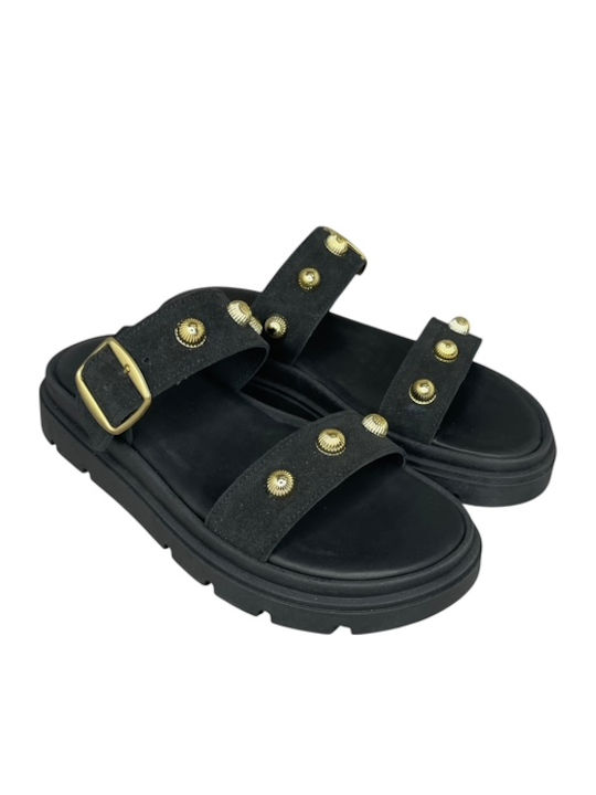 Leather Women's Anatomic Black Sandals