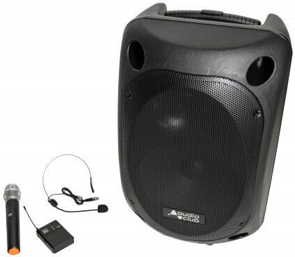 Audio Club Karaoke Speaker with Wireless Microphones MOOV15-PRO Black