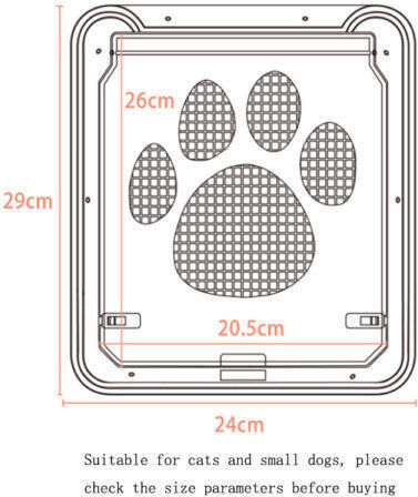 W177 Door Dog & Cat made of Plastic in Gray Color 24 x 29 x 29cm