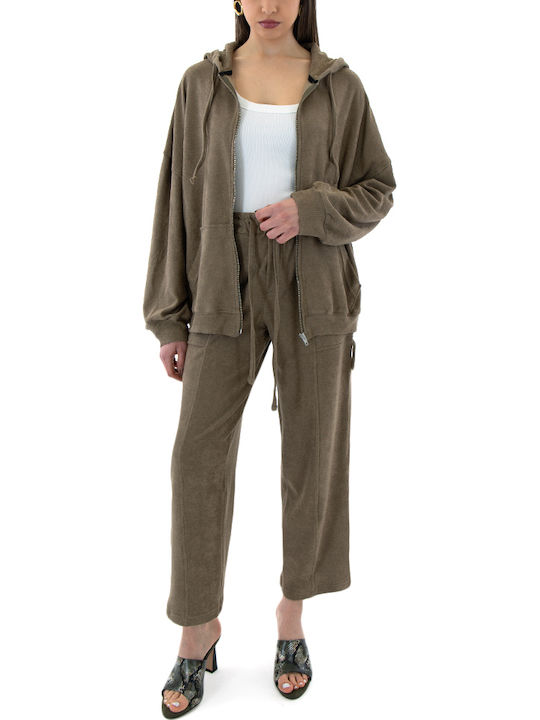 Damen Sweatshirt mit Kapuze Beige