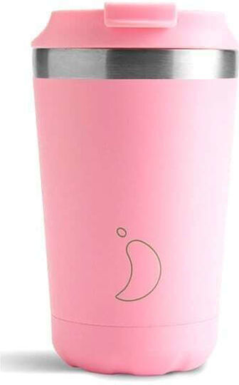 Chilly's Glass Thermos Stainless Steel BPA Free 340ml Pastel Pink