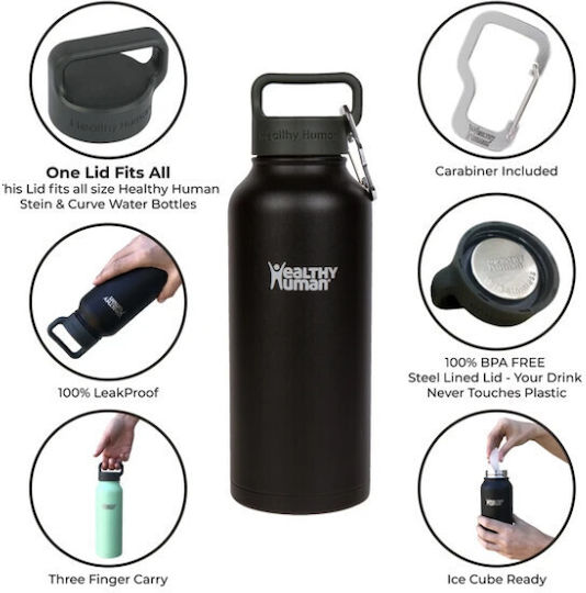 Healthy Human Bottle Thermos Stainless Steel BPA Free 946ml Stone White