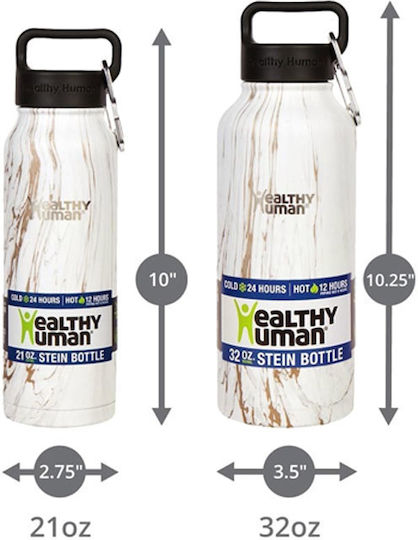 Healthy Human Bottle Thermos Stainless Steel BPA Free 946ml Stone White