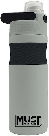 Must Team Μπουκάλι Θερμός Ανοξείδωτο 500ml ΑΝΟΞΕΙΔΩΤΟ MUST TEAM ΓΚΡΙ ΑΝΟΙΧΤΟ ΜΑΥΡΟ