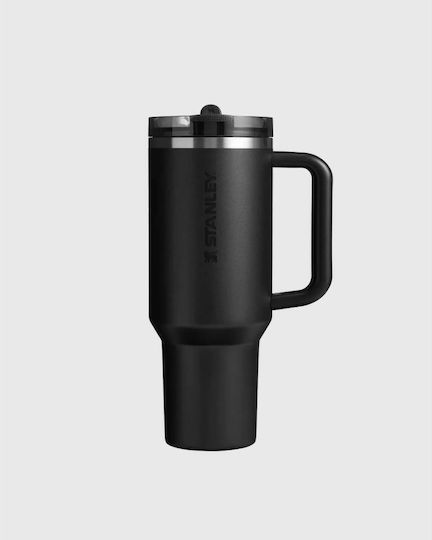 Stanley Flip Straw Quencher Protour Чаша с Дръжка Термоси Неръждаема Стомана 1.18л Черен 2.0 с Сламка и Дръжка