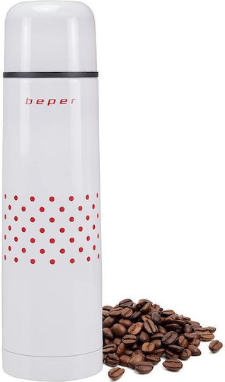 Beper Bottle Thermos Stainless Steel 500ml White with Cap-Cup