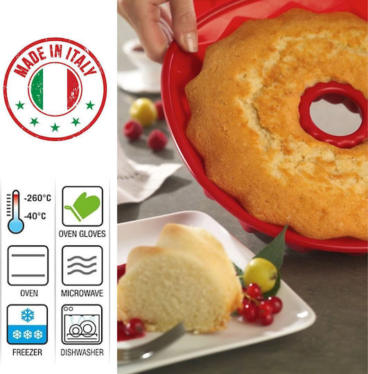 Guardini Juliette Φόρμα Σιλικόνης Κέικ Ciambella Ø24cm Κόκκινη Made In Italy Guardini Juliette Φόρμα Σιλικόνης Κέικ Ciambella Ø24cm Κόκκινη Made In Italy