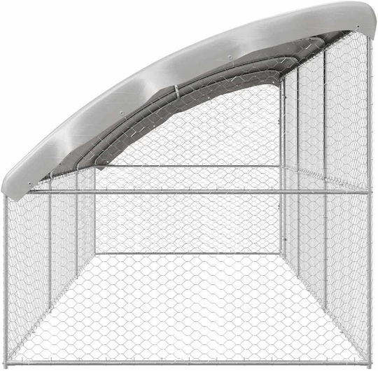 vidaXL Μεταλλικό Πάρκο Σκύλου 600x200x200εκ. Ασημί