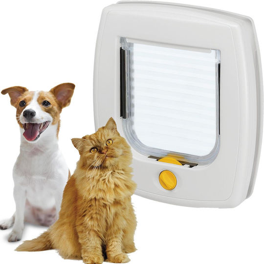 Ferplast Swing 3 Door Dog & Cat 22.5x5x25.2cm made of Plastic in White Color 22.5 x 25.2 x 25.2cm