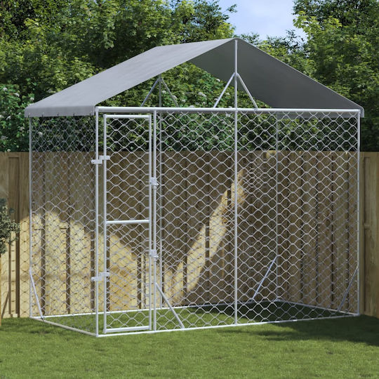 vidaXL Металик Парк За Кучета 300x150x250см Сребрист