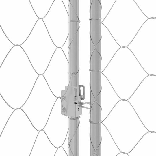 vidaXL Металик Парк За Кучета 200x200x200см Сребрист