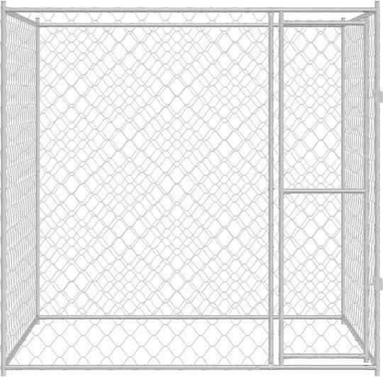 vidaXL Металик Парк За Кучета 200x200x200см Сребрист